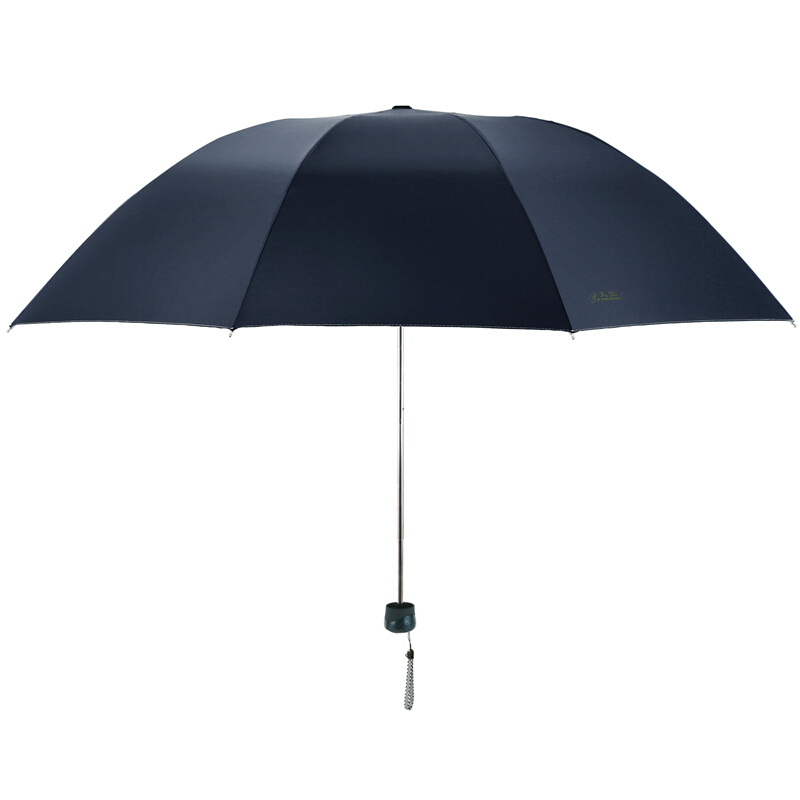 天堂伞 加大加固黑胶三折钢杆钢骨商务伞晴雨伞 33188E 藏青1283高清大图
