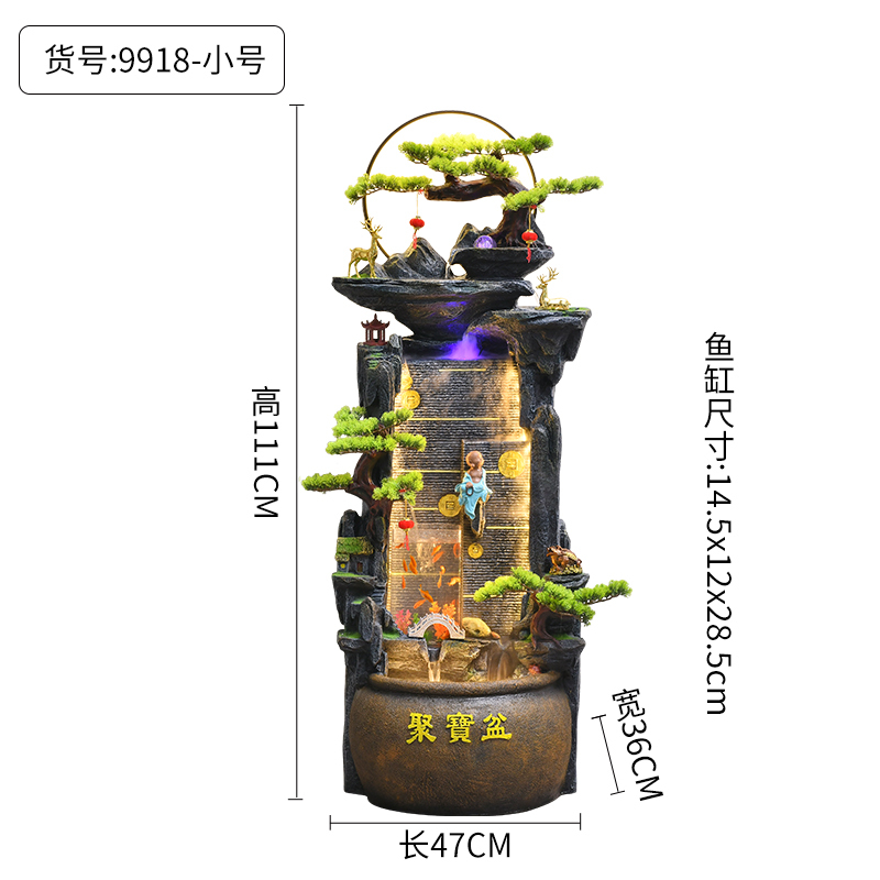 假山循环流水生财喷泉摆件客厅办公室鱼缸高山景观轮落地装饰