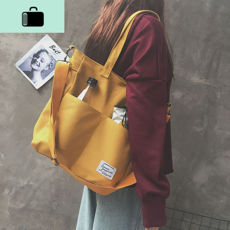 学院风包包帆布包女单肩学生韩版斜挎包女百搭ins布袋大容量日系NEW LAKE女斜挎包