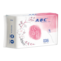 [ABC旗舰店]ABC夜用0.08特薄汉方纯棉卫生巾285mm*6片
