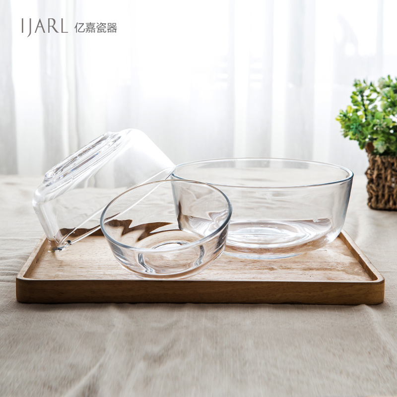 IJARL亿嘉玻璃加厚透明玻璃碗小号沙拉碗