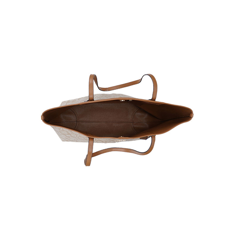 蔻驰(COACH)女包 经典标志双面老花双面托特包PVC磁扣款手提托特包 购物袋单肩女包 5696高清大图