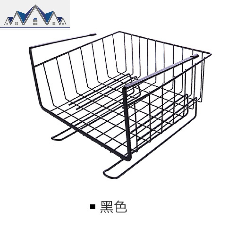 厨房橱柜下挂架置物架隔层挂篮储物架衣柜收纳架柜子挂架整理架_8_271 黑色【买二送一：送50片抹布】