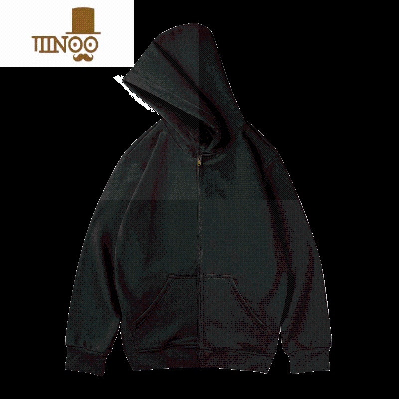 YANXU大码卫衣开衫运动休闲美式拉链外套男潮牌夹克情侣连情美高清大图