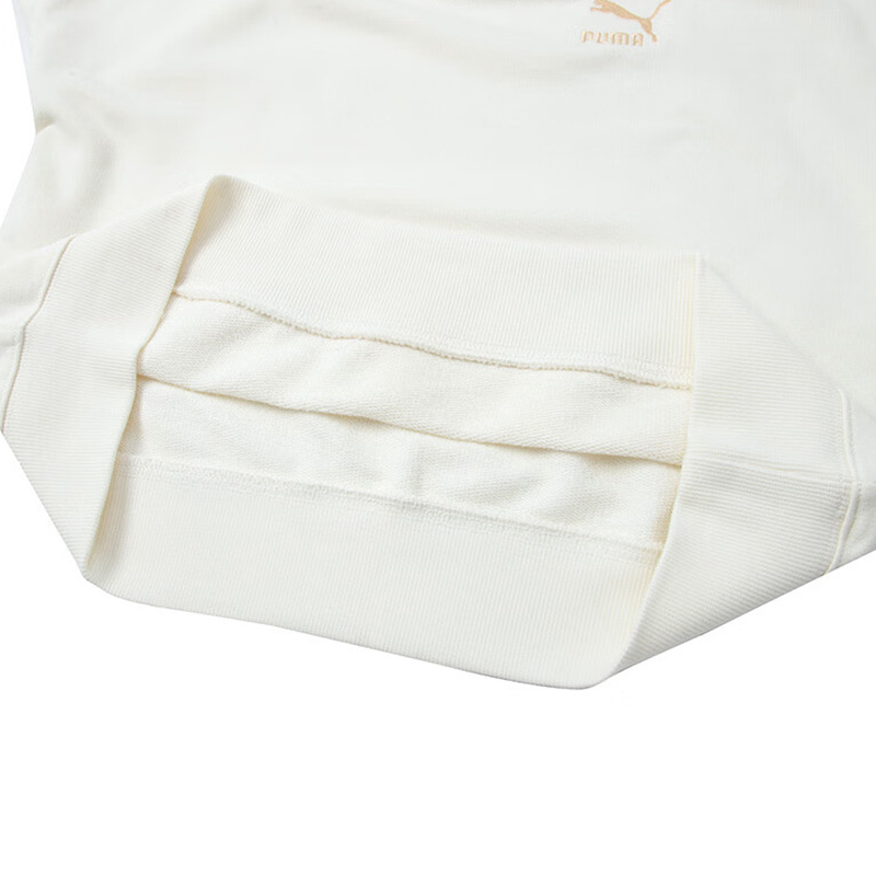 PUMA 纯色透气休闲宽松圆领长袖卫衣 女款 白色 625251-65