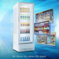 海尔(Haier)展示柜商用412升风冷无霜多层精准控温立式玻璃门保鲜冰柜 超市餐饮店水果酸奶饮料啤酒冷藏柜SC-412