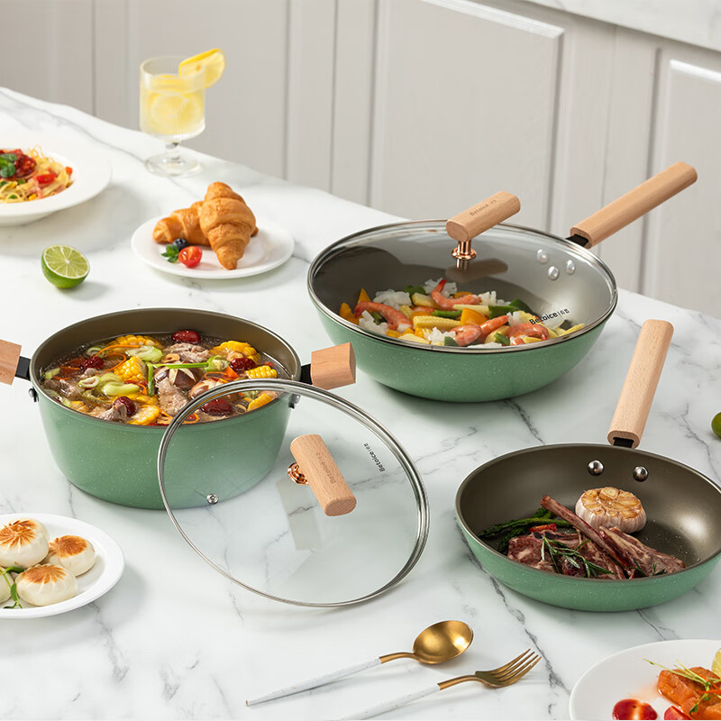 佰造Betoice青韵悦厨不粘锅三件套BZ-FTZ527B高清大图