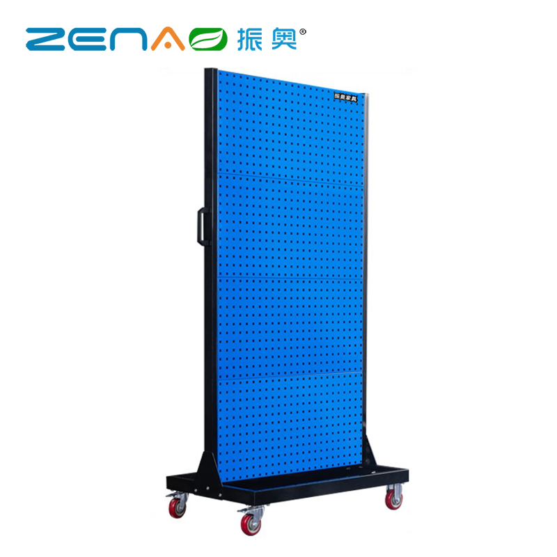 振奥 工具架物料收纳架挂板展示架车间工具墙挂架双面固定 /台(1990x960x610 mm 双面移动(8方孔挂板)) 蓝色