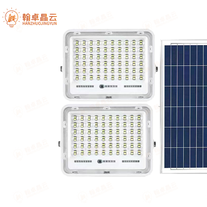 翰卓晶云 太阳能超亮室内外防水大功率LED照明路灯一拖二50W HZ-598S-038高清大图