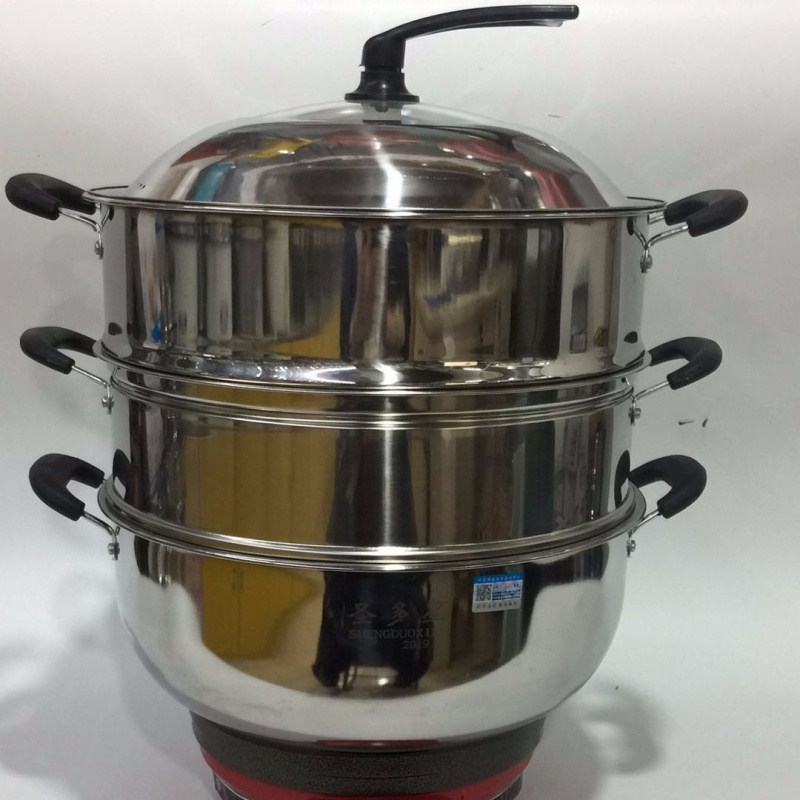 圣多星八代多功能不锈钢电热锅30cm 32cm 34cm电火锅电炒锅 34cm加厚