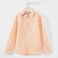 [99元3件]米喜迪mecity童装夏新款男童色织条长袖衬衫时尚潮童