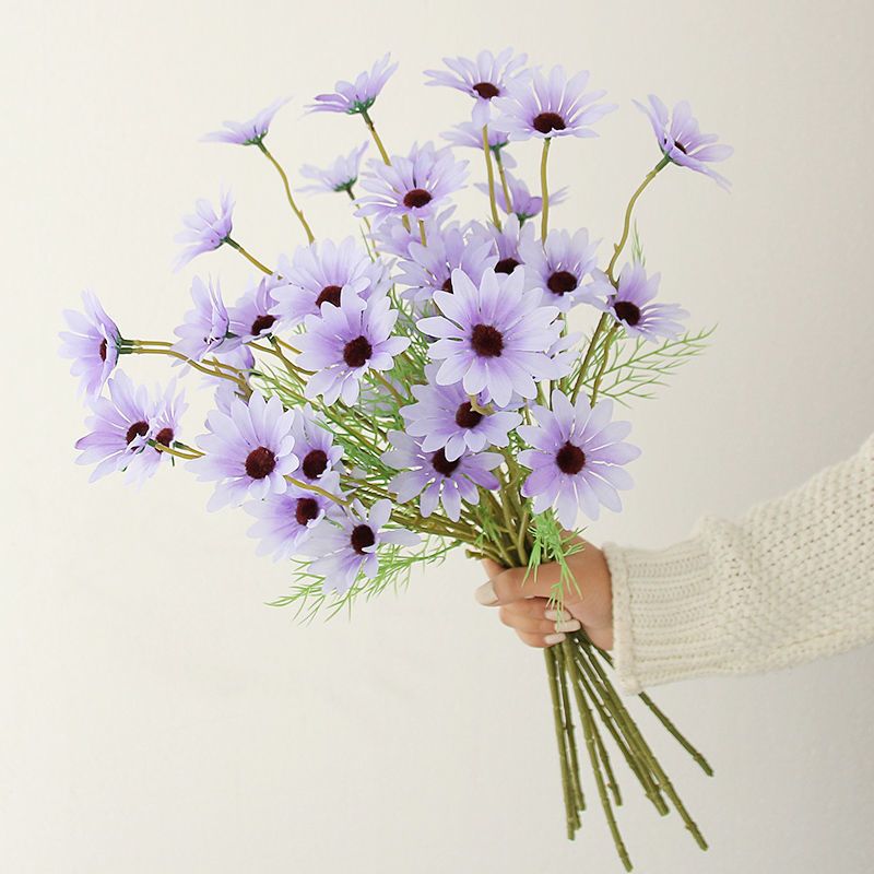 小雏菊仿真花洋甘菊假花花束餐桌客厅摆花装饰花手捧花小菊花|新洋