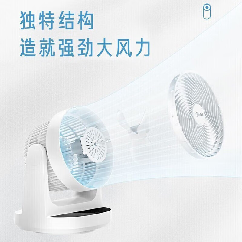 美的(Midea)台式转页扇电风扇鸿运扇台式学生宿舍家用转页扇落地扇家用 FGA20WD[遥控定时]桌面扇
