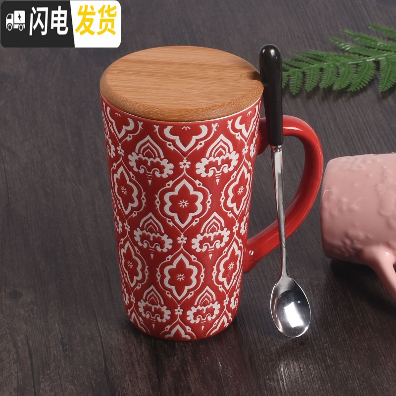 三维工匠ins高杯子陶瓷马克杯创意家用牛奶杯奶茶杯情侣办公室大容量水杯高清大图