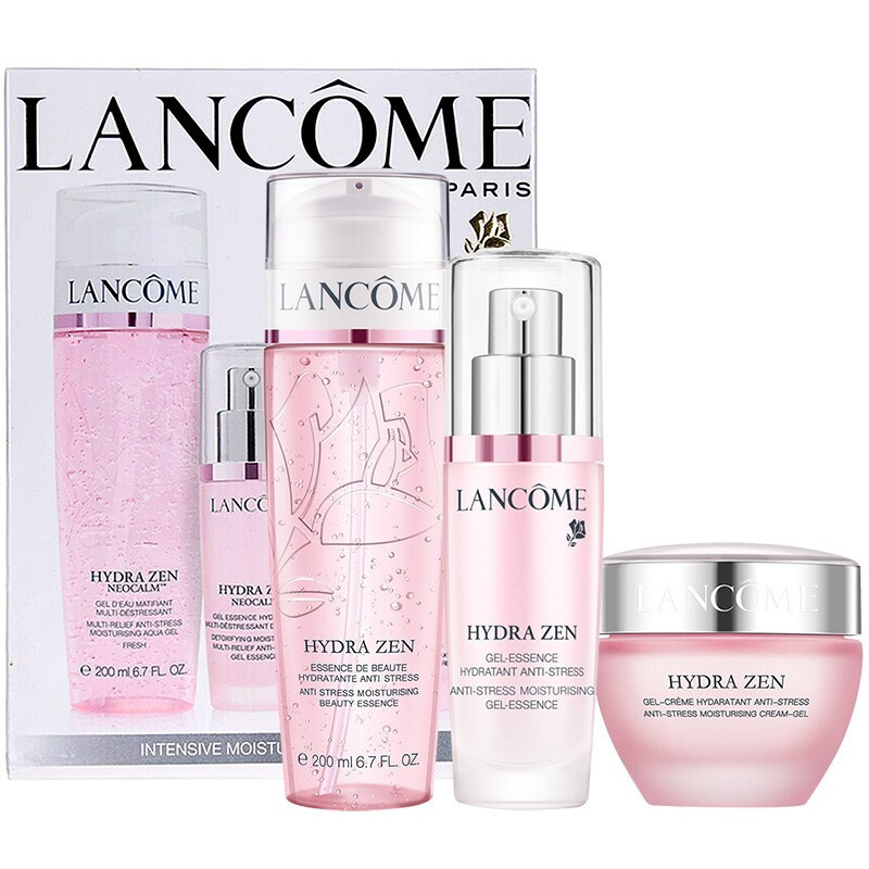 兰蔻(LANCOME)水份缘三件护肤套装套装 啫哩+精华+凝霜 水分缘日霜晚霜