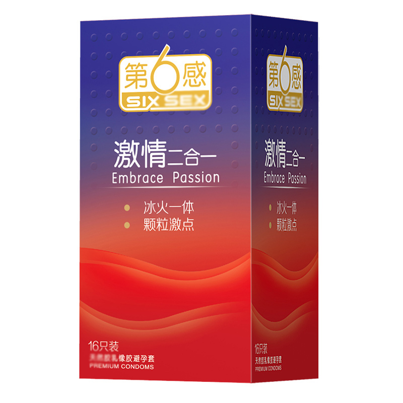 第六感 情趣避孕套 激情二合一70只 男用女用 超滑超薄 安全套螺纹阴蒂刺激套子