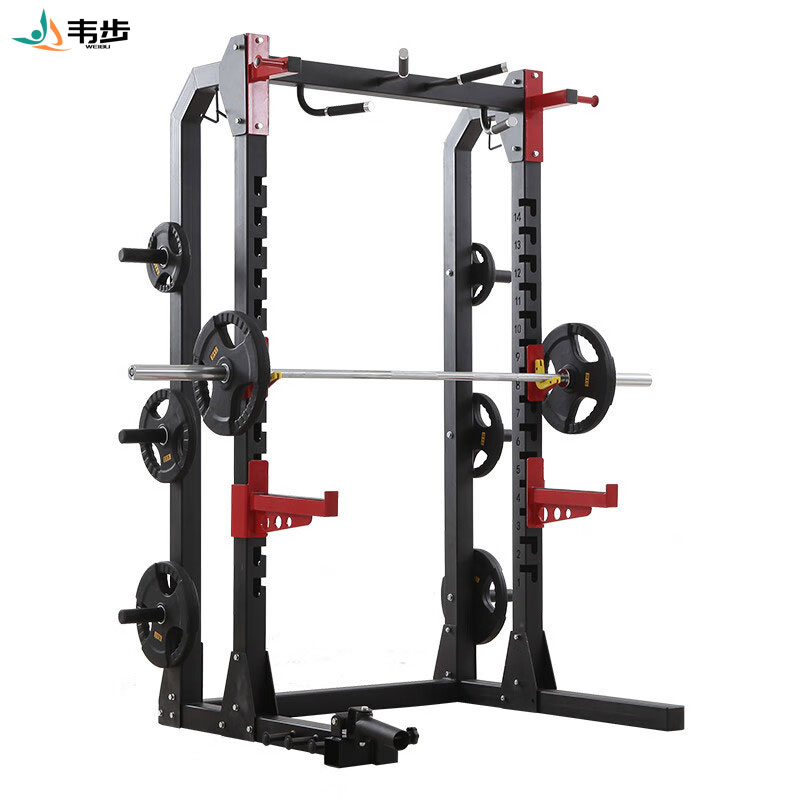韦步健身房专业悍马框式深蹲卧推架商用一体自由杠铃龙门架家用多功能高清大图