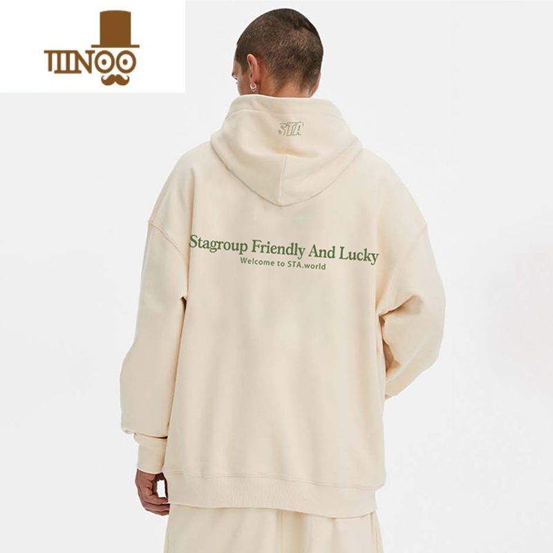 YANXUSTA SR XRMD标语连帽卫衣男女美式休闲加绒外套ins高清大图