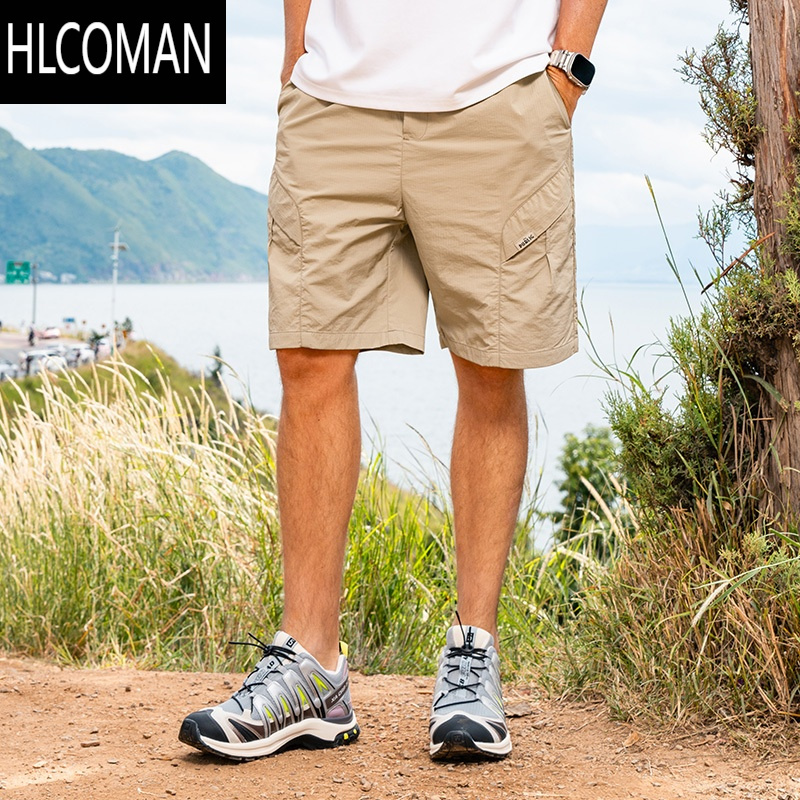 HLCOMAN薄款速干直筒工装短裤男2025夏季新款美式休闲冰丝五分裤子