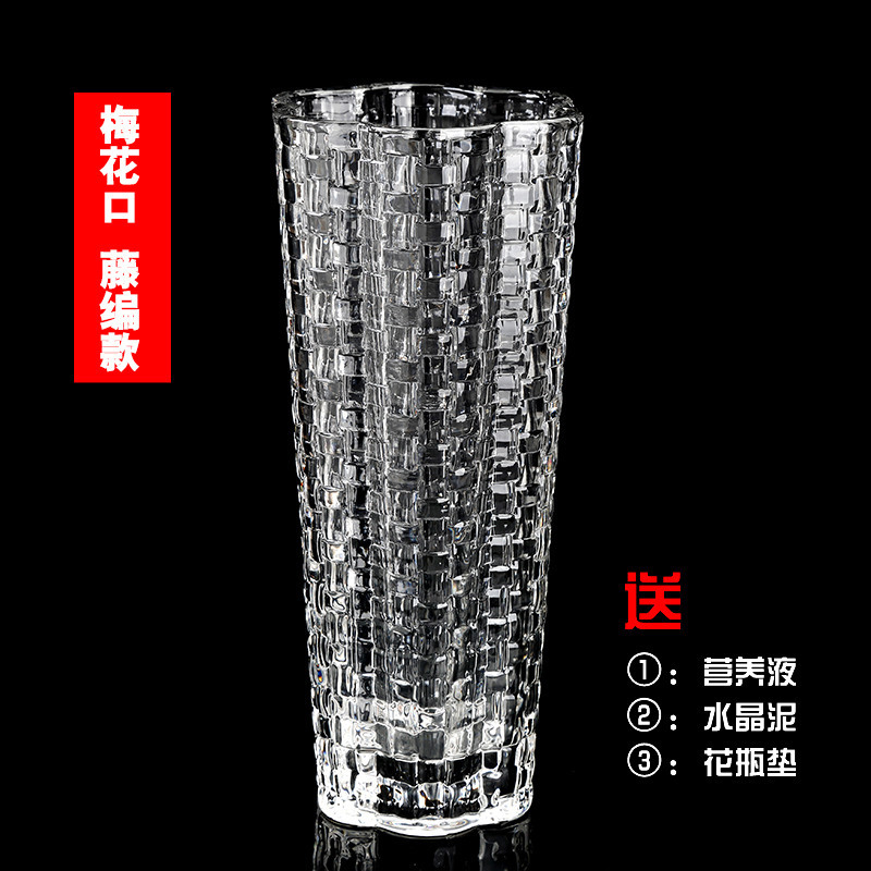 欧式大号玻璃透明花瓶 客厅摆件插花水培富贵竹百合干花落地饰品