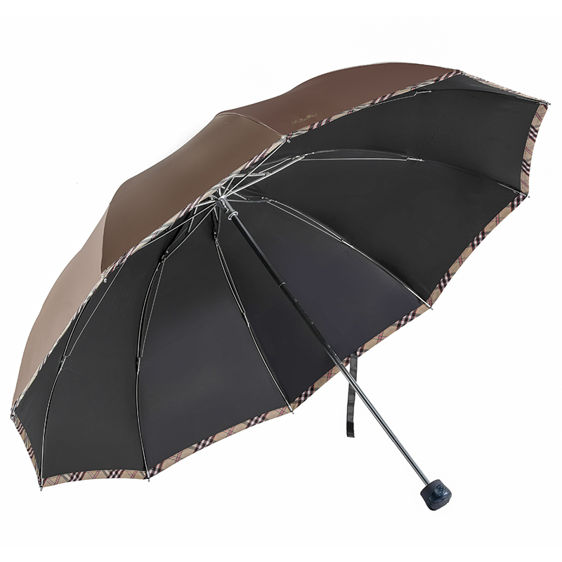天堂伞加大双人三折黑胶防晒防紫外线晴雨伞经典商务伞遮阳伞太阳伞