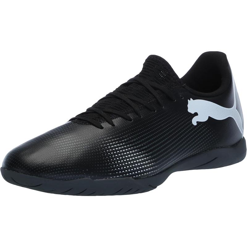 彪马(Puma)男款Future7 Play室内训练足球鞋轻便耐用支撑护踝运动 Black/White 42.5