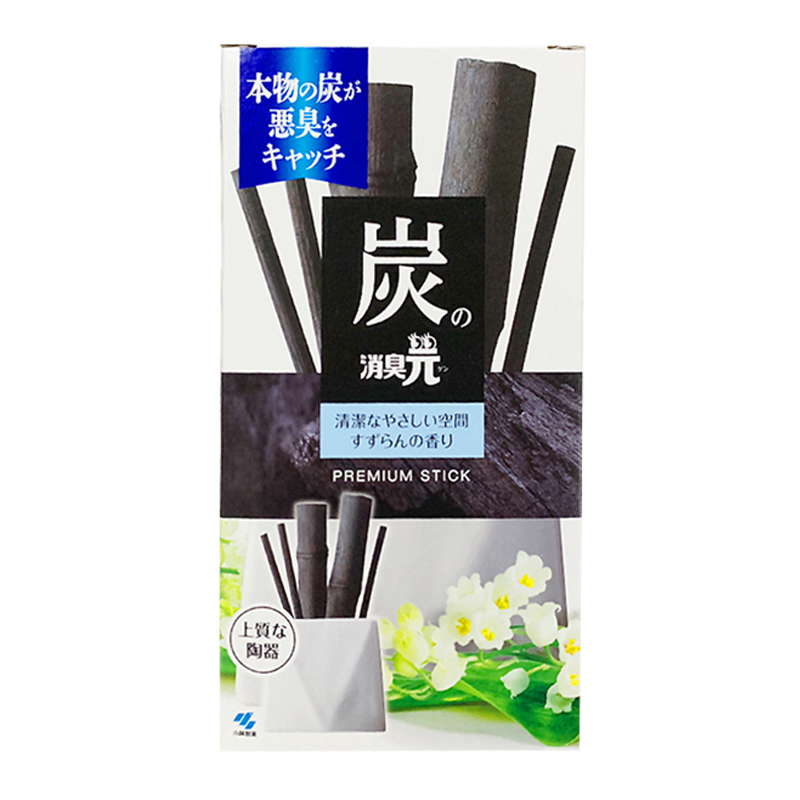 小林制药(KOBAYASHI) 日本进口 木炭香薰棒 室内消臭元 除臭去异味 空气清新剂50ml(清新香本体)