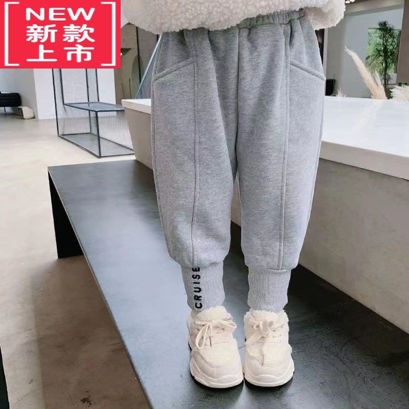 可莉允女童加绒裤子春秋款宝宝2022新款韩版冬季加厚运动裤女童保暖长裤保暖裤图片