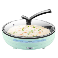 长虹电饼铛家用全自动小型迷你烤饼机烙饼锅薄饼机春卷皮煎饼烙饼锅早餐博饼机 浅绿色