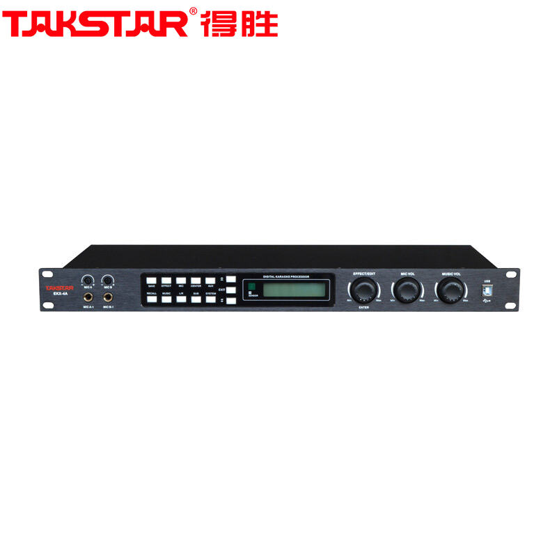 得胜(TAKSTAR)EKX-4A 前级效果器 光纤同轴 信号输入 KTV工程安装 颜色:黑色(单位:台)