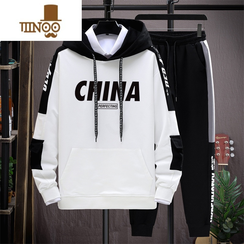 YANXU青少年运动卫衣套装12-15岁男孩潮流春装13初中学生14大童长袖tt高清大图