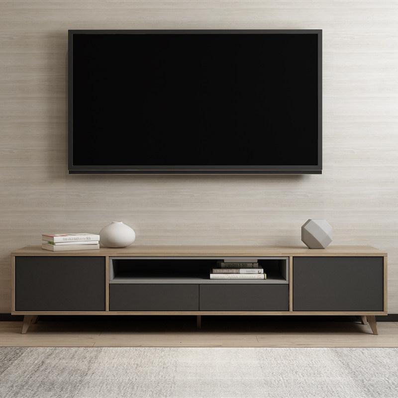森美人北欧实木电视柜茶几组合套装小户型客厅现代简约原木色电视机地柜 1.8米A款(品味铁灰色)组装