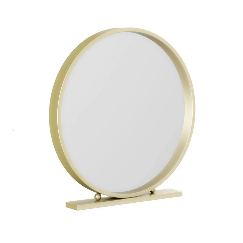 森美人化妆镜子简约创意北欧铁艺金色圆形卧室梳妆镜桌面镜公主台式镜高清大图