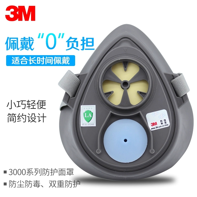 3M 3200自吸过滤式防毒面罩防粉尘面具半面罩防护主体高清大图