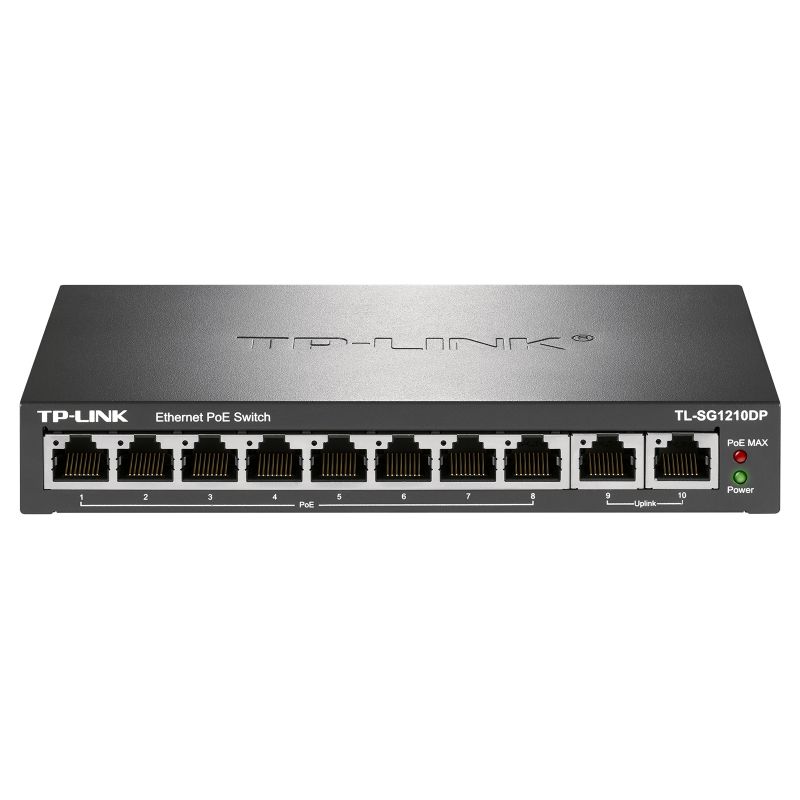 普联(TP-LINK)TL-SG1210DP 10口千兆非网管以太网PoE供电交换机8口千兆网线供电+2千兆网口高清大图