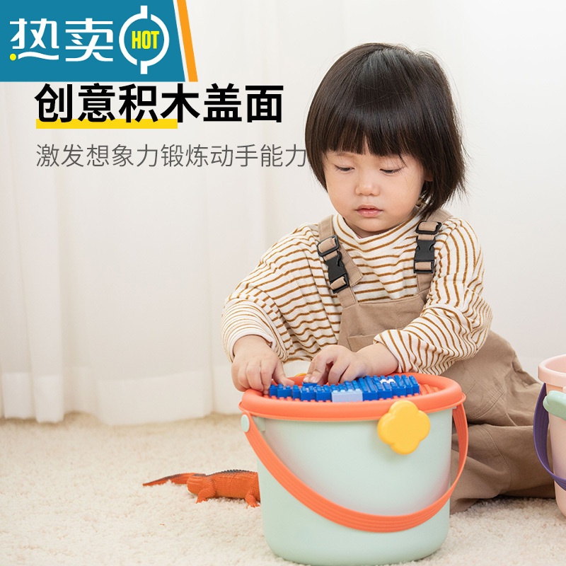 XIANCAI儿童可爱玩具收纳箱桶宝宝手提式积木整理器婴儿零食筐收纳盒子高清大图