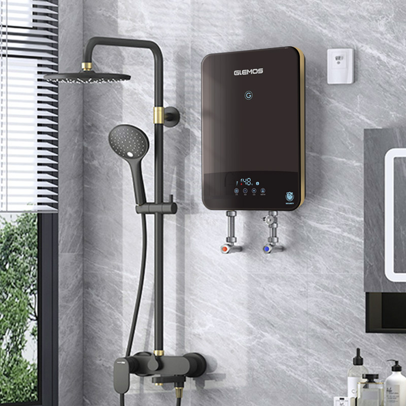 格林姆斯glemosglrl385咖啡金色即热式电热水器家用卫生间小型洗澡机