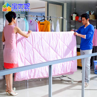 宝优妮宝优妮阳台晾衣架落地伸缩不锈钢移动双杆式晒衣架户外大型晒被架 DQ0033B象牙色