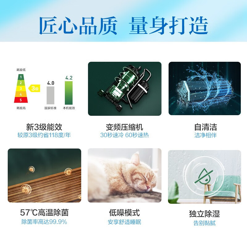 奥克斯(AUX)空调出品 华蒜空调 1.5匹 新三级变频冷暖 自清洁空调挂机KFR-35GW/BpR3HSQK15(B3