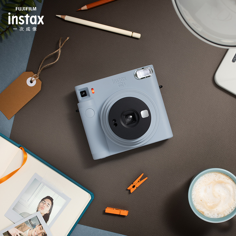 富士(FUJIFILM)INSTAX 拍立得 相机 一次成像相机SQUARE SQ1 冰川蓝色 富士方形尺寸胶片相机