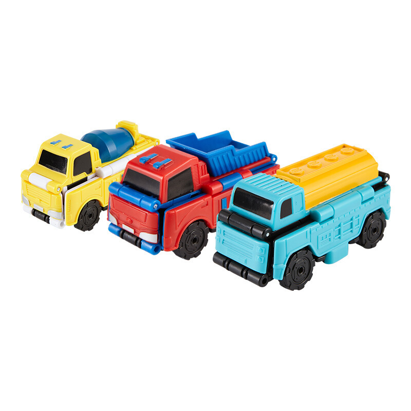 澳贝形玩具车反反车3只装变身汽车儿童女孩男孩酷变车队