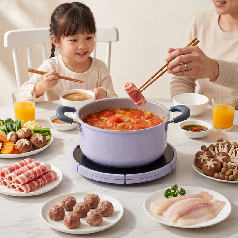 炊大皇匠紫系列麦饭石汤锅 22cm JZ22TG高清大图