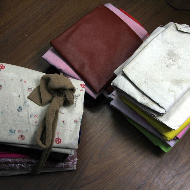 家柏饰(CORATED)布头布料 棉布雪纺网纱绒布皮革碎布头论斤手工diy 杂布 绒布材质手工布头(颜色随机3斤).图片