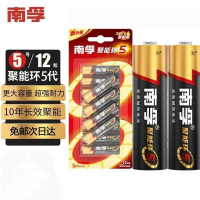 南孚电池5号AA聚能环5代碱性干电池五号七号玩具/血压计血糖仪/挂钟/键盘鼠标空调电视机遥控器 【5号电池】- 12粒