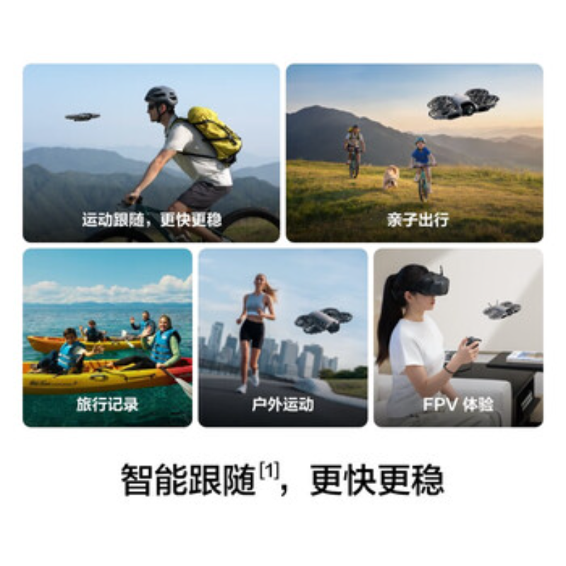 大疆创新(DJI) 入门级无人机Neo 2三电池+飞行眼镜高清大图