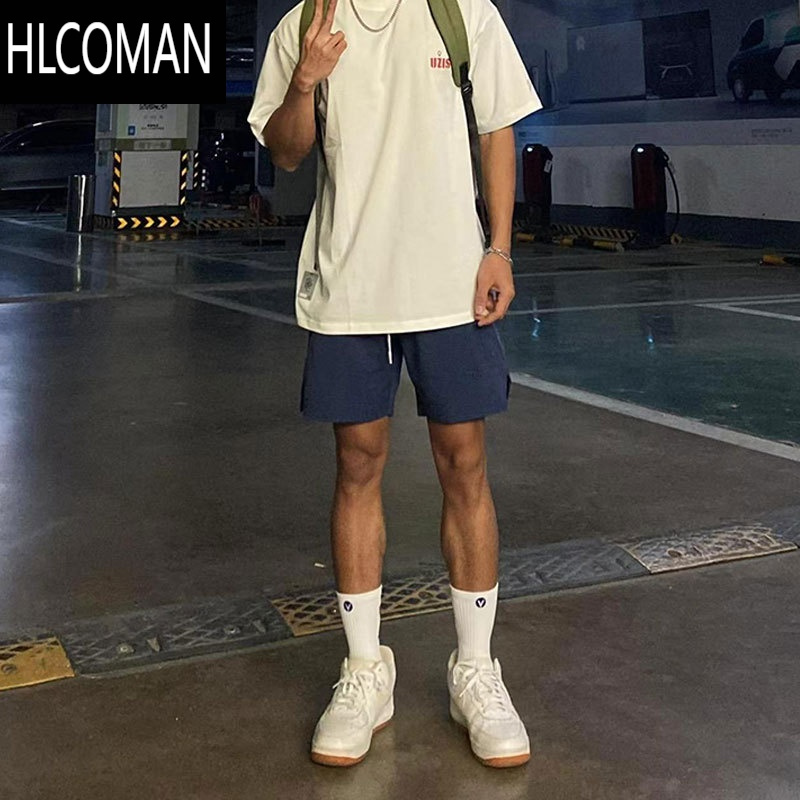 HLCOMAN美式短裤男夏季休闲四分不过膝梭织速干透气跑步运动裤训练篮球裤