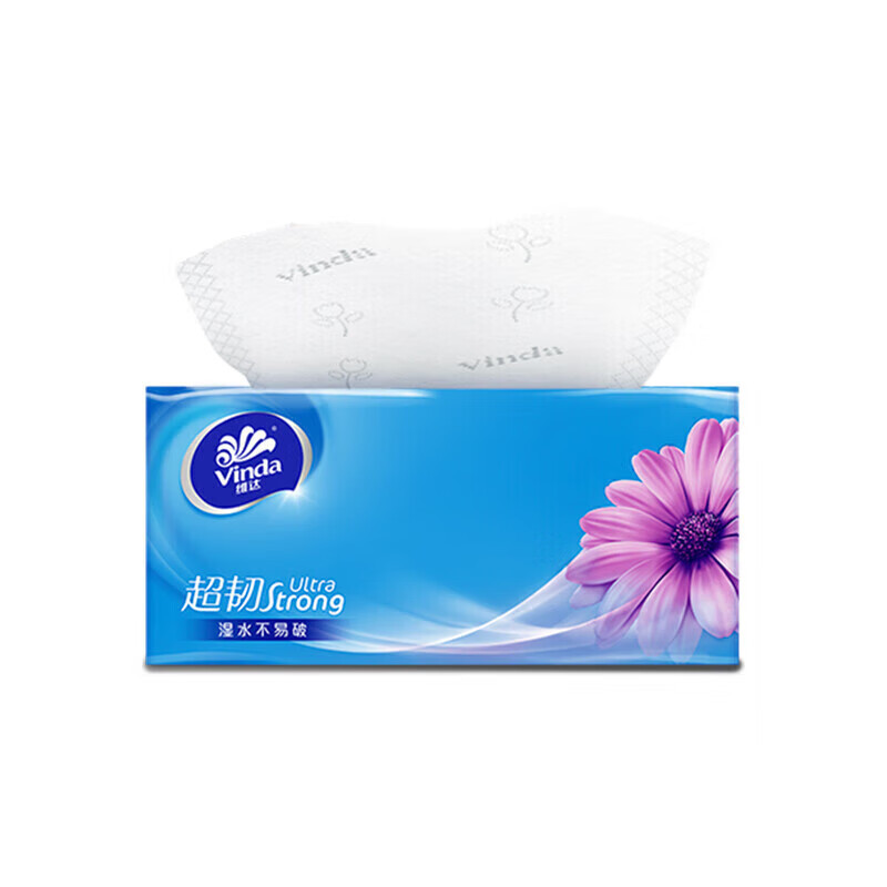 维达(Vinda)V2239 抽取式面巾纸(S码)(1箱装)纸巾超韧3层130抽/包 6包/提*8提/箱软抽 (H)