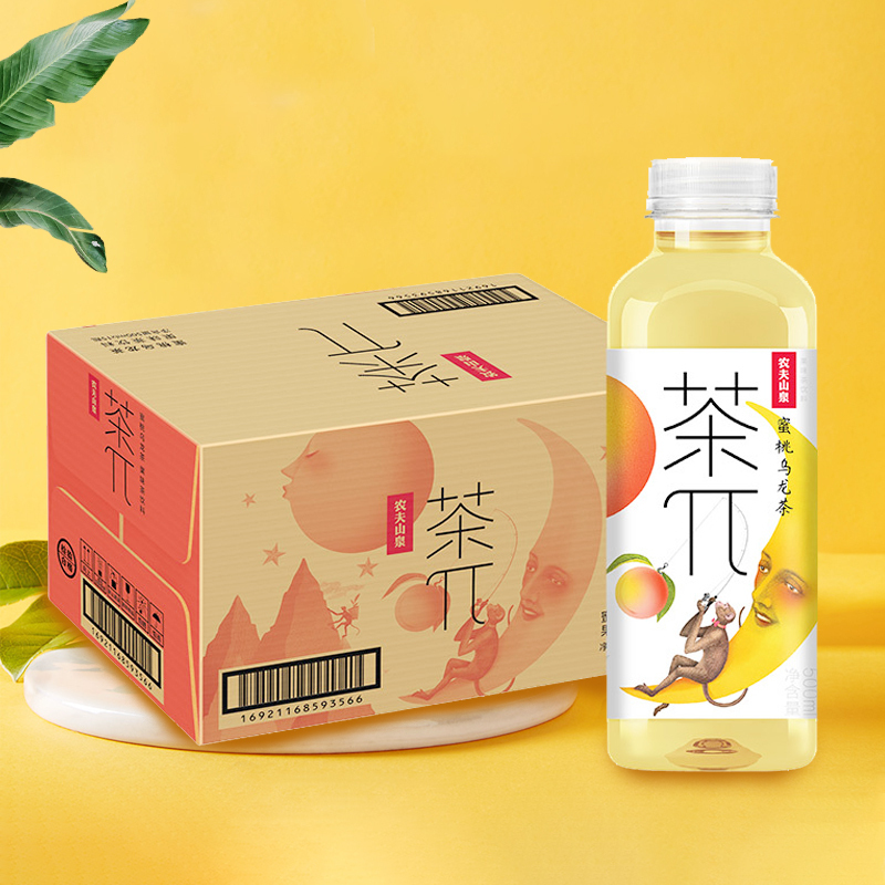 【整箱】农夫山泉 茶π茶派蜜桃乌龙茶500ml*15瓶