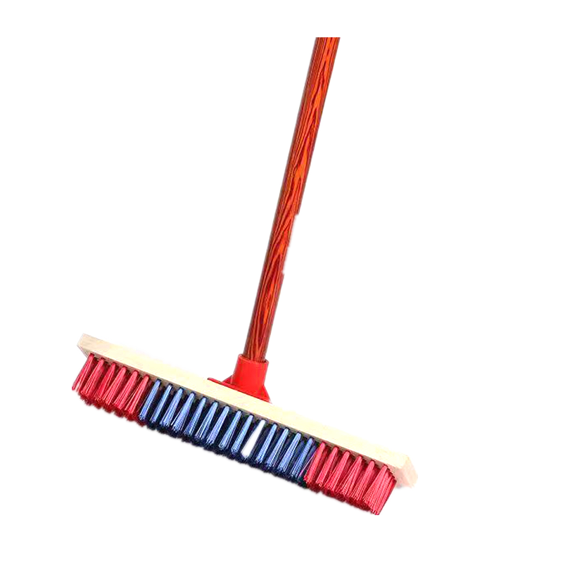 塑料长柄硬毛地板刷 30cm宽刷头 把高清大图