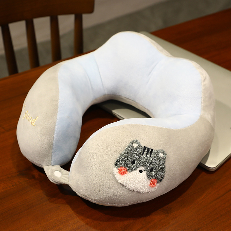 艾洛苏u型枕坐车护颈枕办公室午睡枕抱枕可爱毛绒颈椎枕头便携旅行